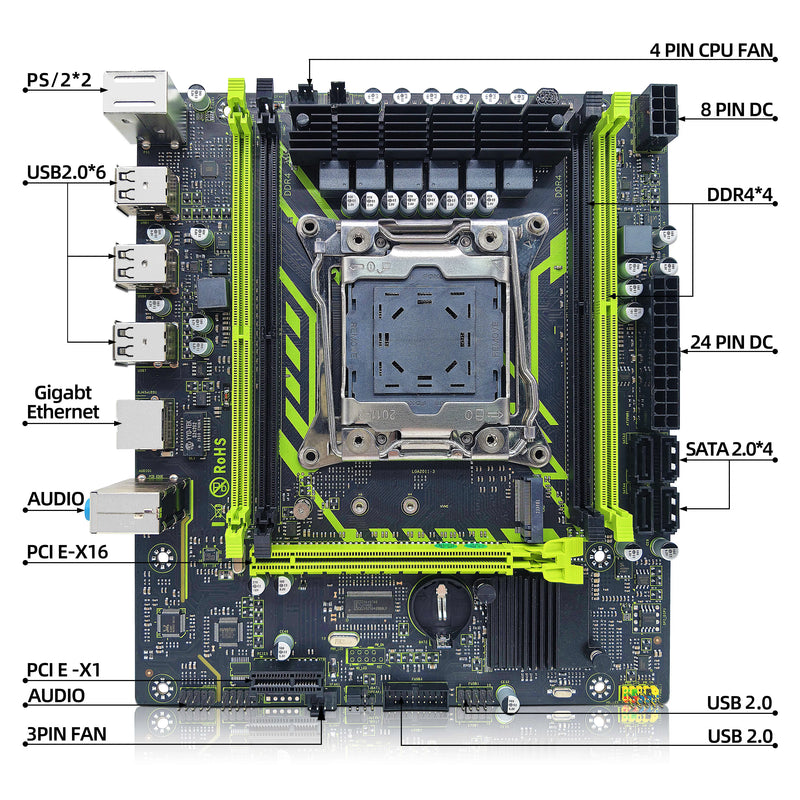 Placa Mãe Zsus X99-8D4 (Capacidade máxima: 128GB)