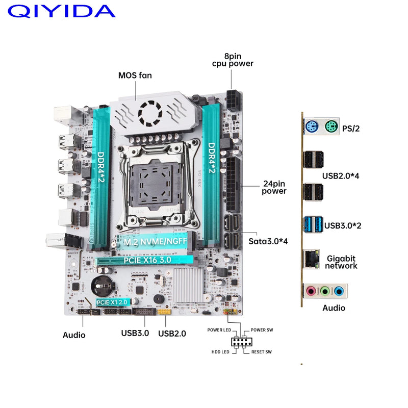 PLACA MÃE QIYIDA X99  D4 LGA 2011 3