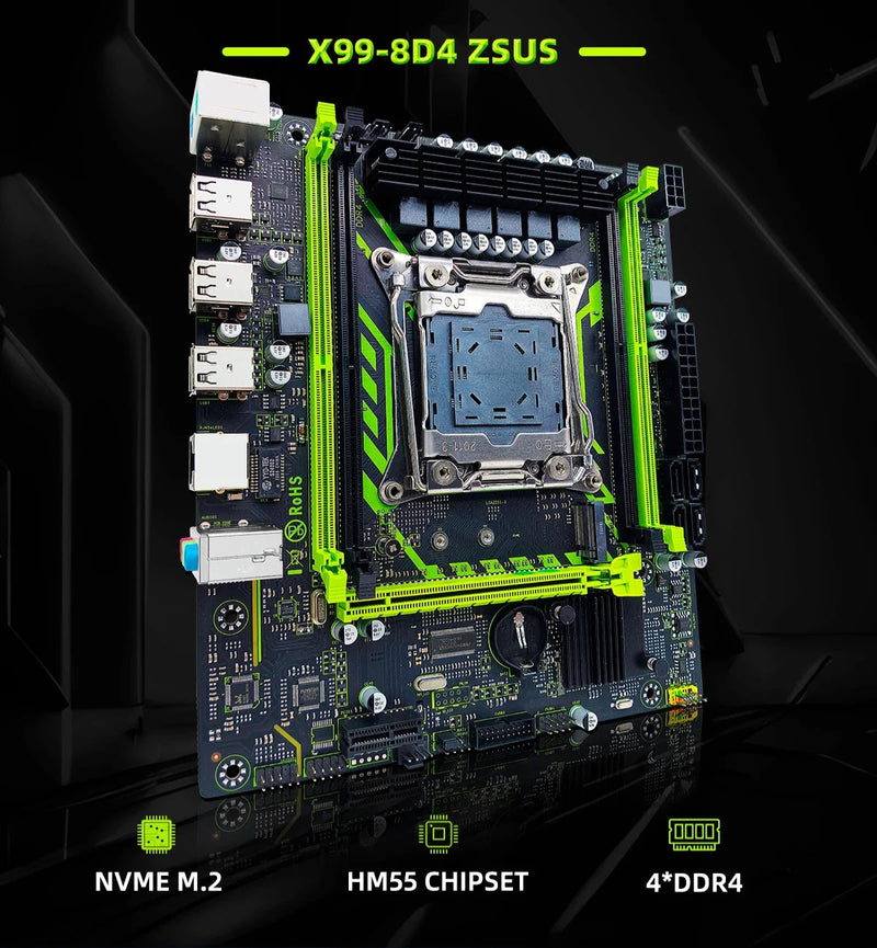 Placa Mãe Zsus X99-8D4 (Capacidade máxima: 128GB)